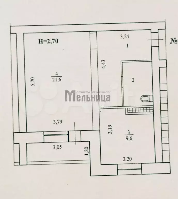 1-к. квартира, 45,2 м, 8/10 эт. - Фото 0