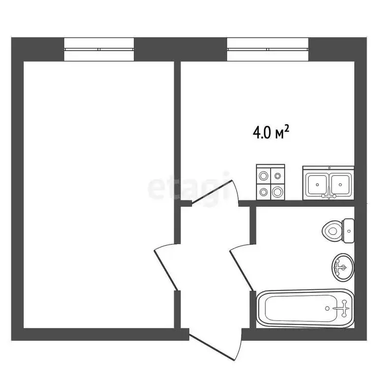 1-комнатная квартира: посёлок городского типа Пышма, Комсомольская ... - Фото 1