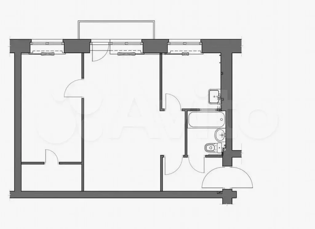 2-к. квартира, 45 м, 1/5 эт. - Фото 0