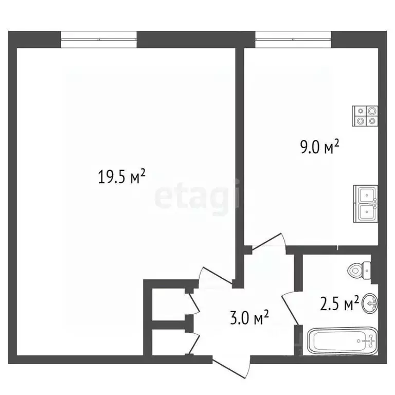 1-к кв. Москва ул. Усиевича, 25К2 (34.6 м) - Фото 1