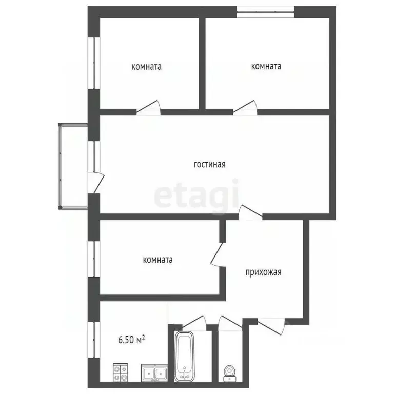 4-к кв. Владимирская область, Муром Владимирское ш., 10 (58.6 м) - Фото 1