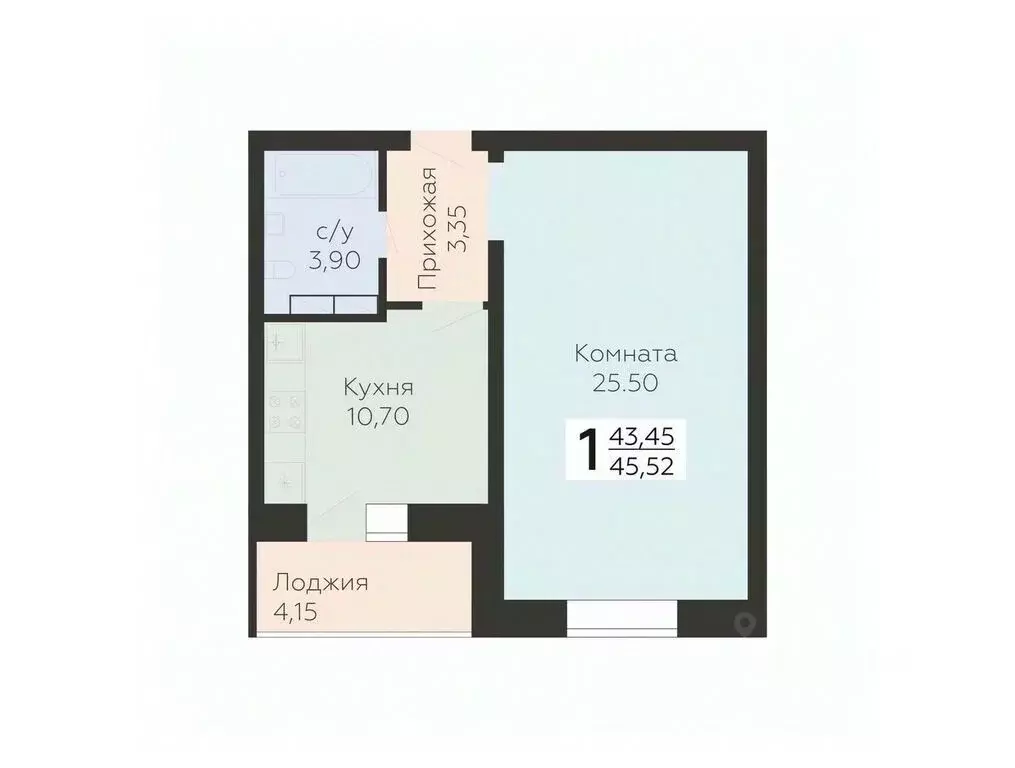 1-к кв. Орловская область, Орел ул. Панчука, 83Б (45.52 м) - Фото 0
