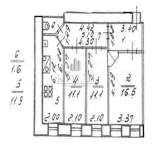 3-к. квартира, 65 м, 5/6 эт. - Фото 0