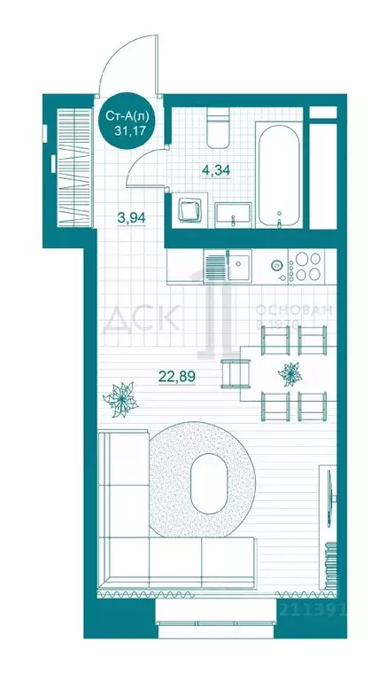 1-к кв. Ханты-Мансийский АО, Нефтеюганск 9А мкр,  (31.17 м) - Фото 0