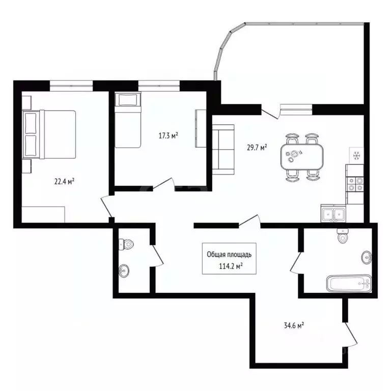 3-к кв. Новосибирская область, Бердск Изумрудный городок, 9 (114.2 м) - Фото 1