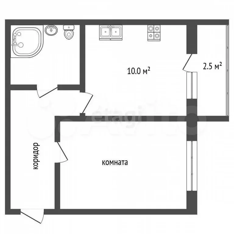 1-к. квартира, 35 м, 3/3 эт. - Фото 0