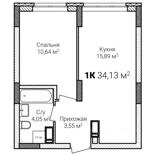 1-к кв. Нижегородская область, Нижний Новгород ул. Героя Советского ... - Фото 0