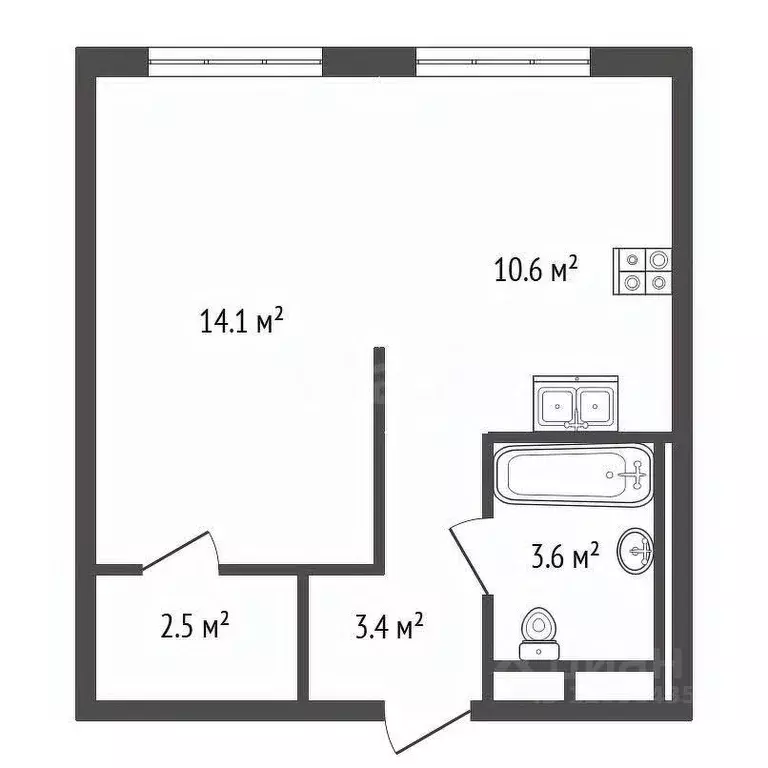 1-к кв. Москва проезд Стройкомбината, 1 (33.0 м) - Фото 1