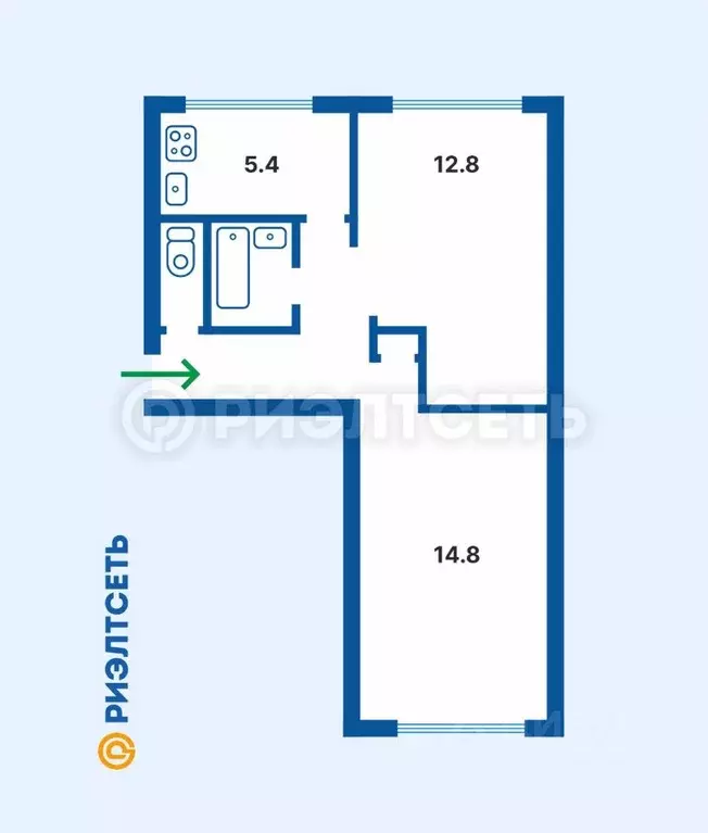 2-к кв. Мурманская область, Мурманск ул. Алексея Хлобыстова, 30 (42.0 ... - Фото 0