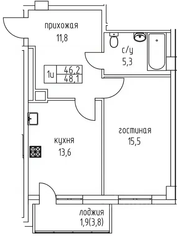 1-к кв. Саха (Якутия), Якутск просп. Михаила Николаева, 3к5А (48.1 м) - Фото 1