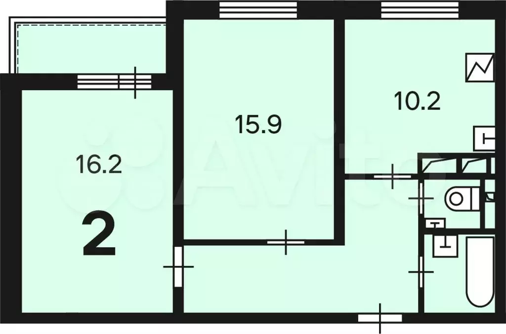 Аукцион: 2-к. квартира, 56,4 м, 2/24 эт. - Фото 1