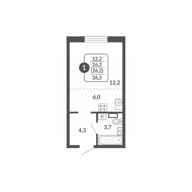 1-к кв. Кировская область, Киров  (26.2 м) - Фото 1
