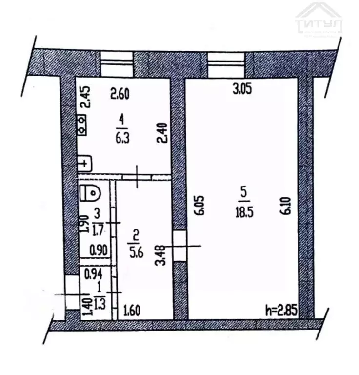 1-к кв. Алтайский край, Барнаул просп. Калинина, 18А (33.5 м) - Фото 2