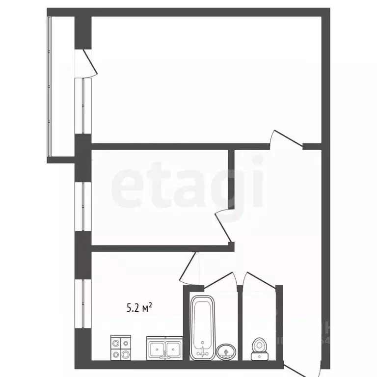2-к кв. Московская область, Одинцово Северная ул., 46 (44.2 м) - Фото 2