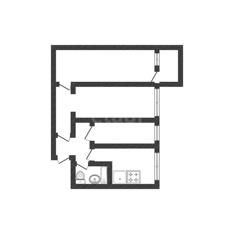 3-комнатная квартира: Бийск, улица Разина, 74 (54.8 м) - Фото 1