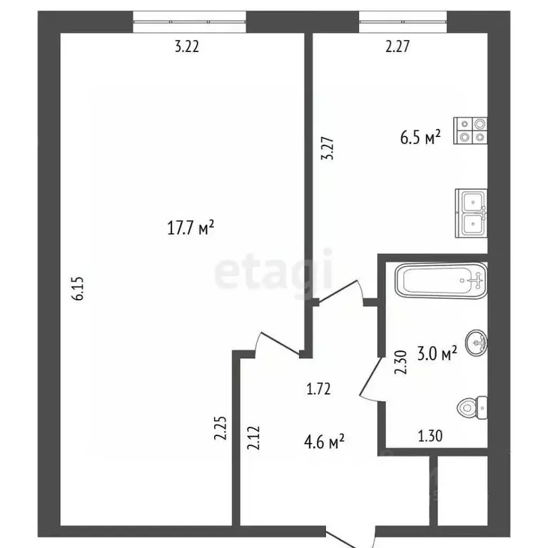 1-к кв. Самарская область, Самара просп. Кирова, 224 (31.8 м) - Фото 2