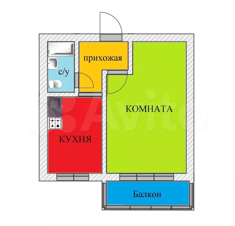 1-к. квартира, 30,2 м, 7/8 эт. - Фото 0