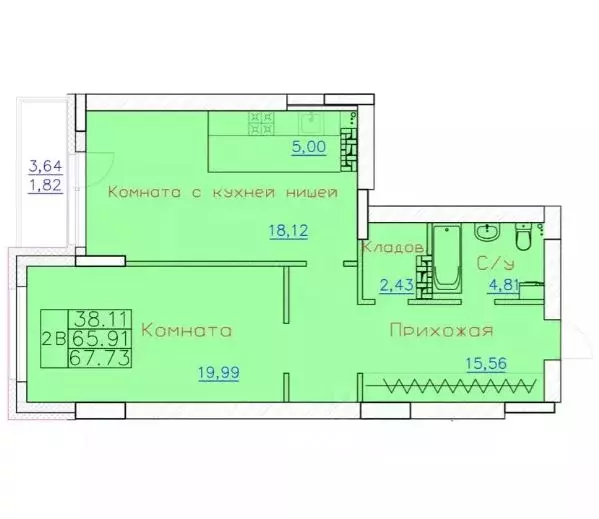 2-к кв. Томская область, Северск ул. Ленина, 116 (67.73 м) - Фото 0