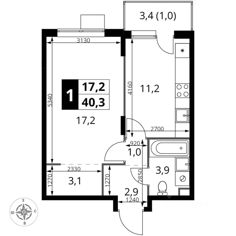 1-к кв. Московская область, Химки Подрезково мкр, 1-й Шереметьевский ... - Фото 1
