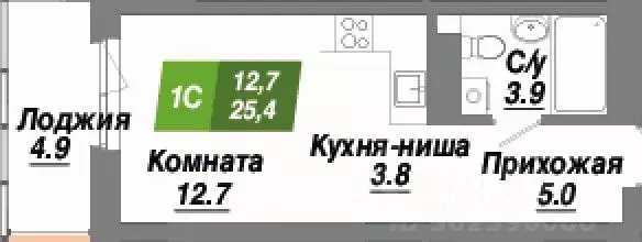 1-к кв. Новосибирская область, Новосибирск Калининский квартал жилой ... - Фото 1