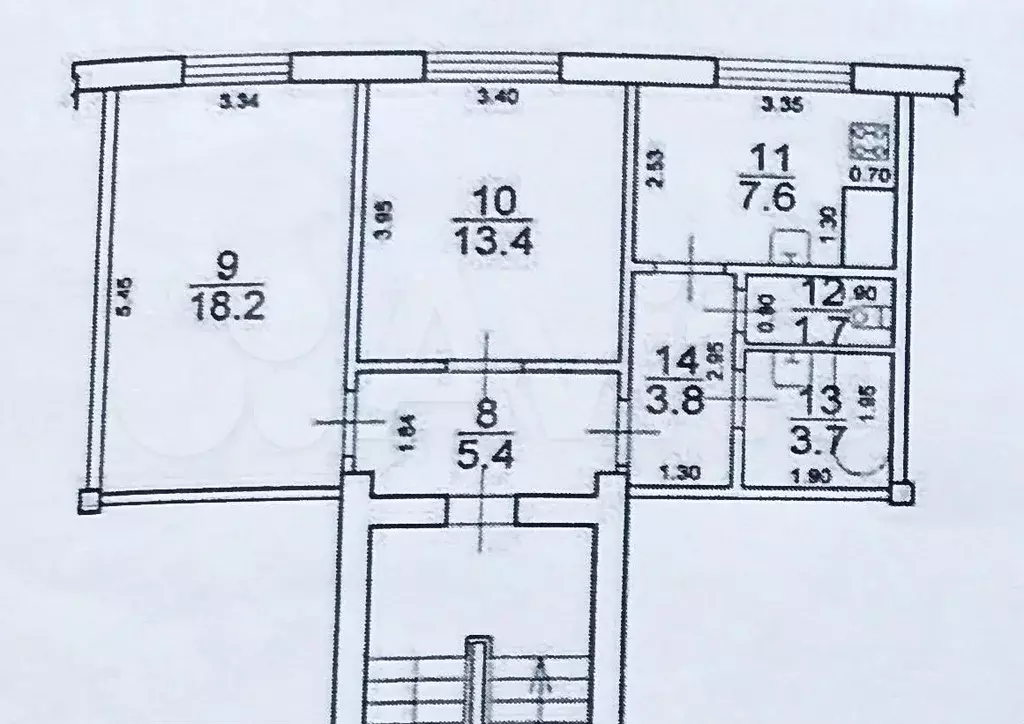 2-к. квартира, 54 м, 2/4 эт. - Фото 0