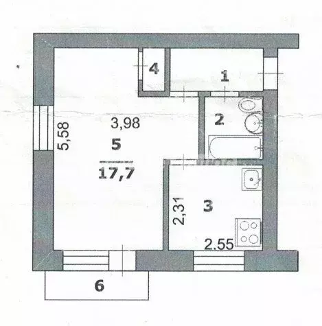 1-комнатная квартира: Белгород, улица Николая Чумичова, 46 (31 м) - Фото 1