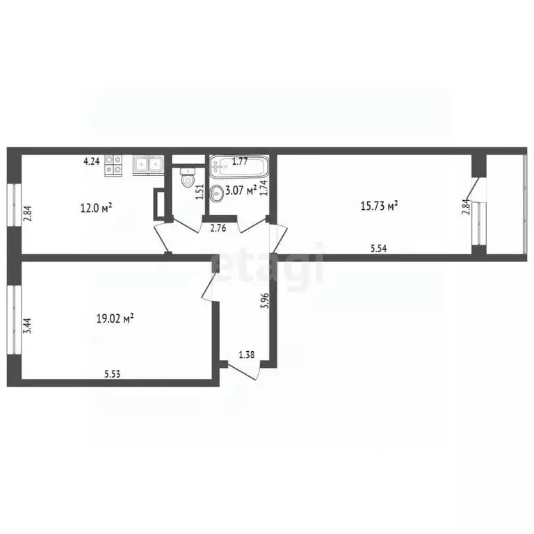 2-к кв. Мордовия, Саранск ул. Косарева, 117 (57.5 м) - Фото 2