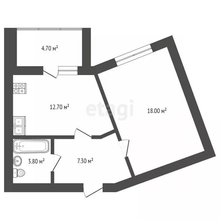 1-к кв. Костромская область, Кострома ул. Евгения Ермакова, 1к2 (41.8 ... - Фото 0