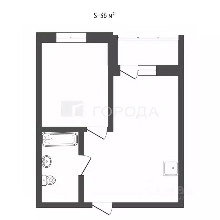 1-к кв. Приморский край, Владивосток ул. Карбышева, 22Б (36.0 м) - Фото 2