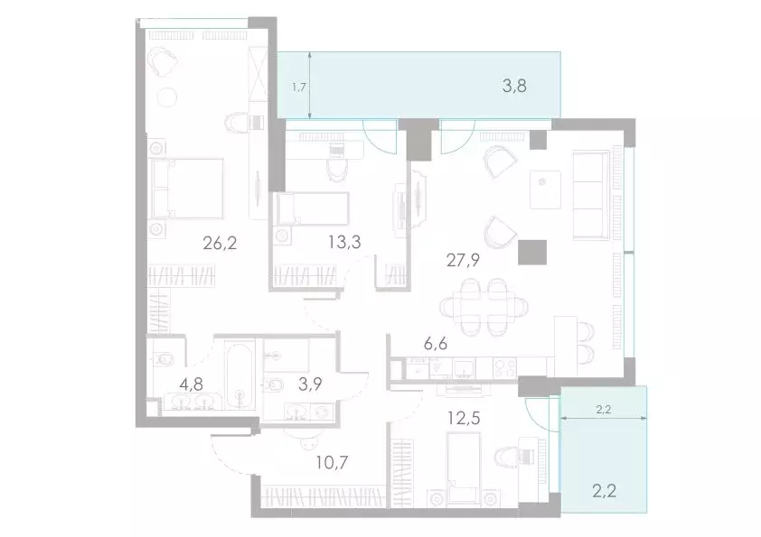3-комнатная квартира: Москва, Кутузовский проезд, 16А/1 (111.9 м) - Фото 0