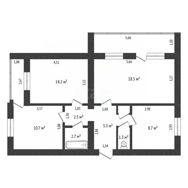 3-к кв. Амурская область, Сковородино ул. Василевского, 1 (64.4 м) - Фото 1