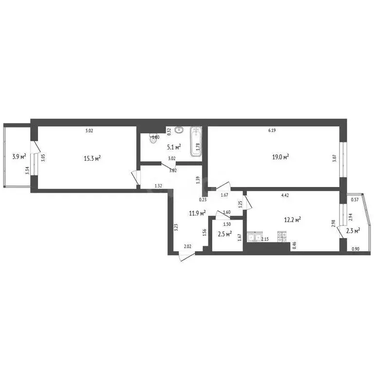 2-комнатная квартира: Анапа, улица Ленина, 180к2 (72.5 м) - Фото 1