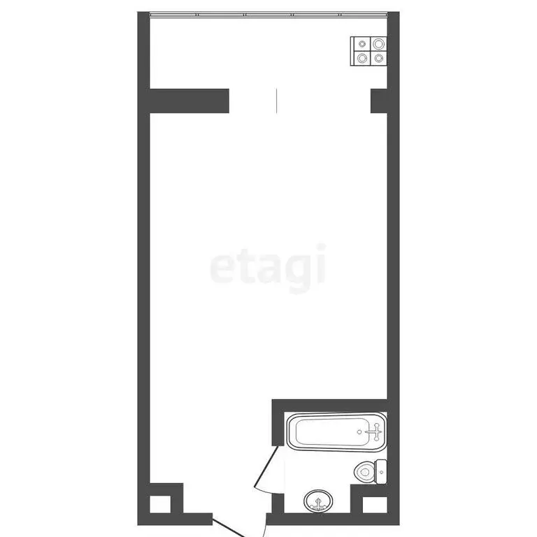 Квартира-студия: Тюмень, улица 30 лет Победы, 109 (16 м) - Фото 1