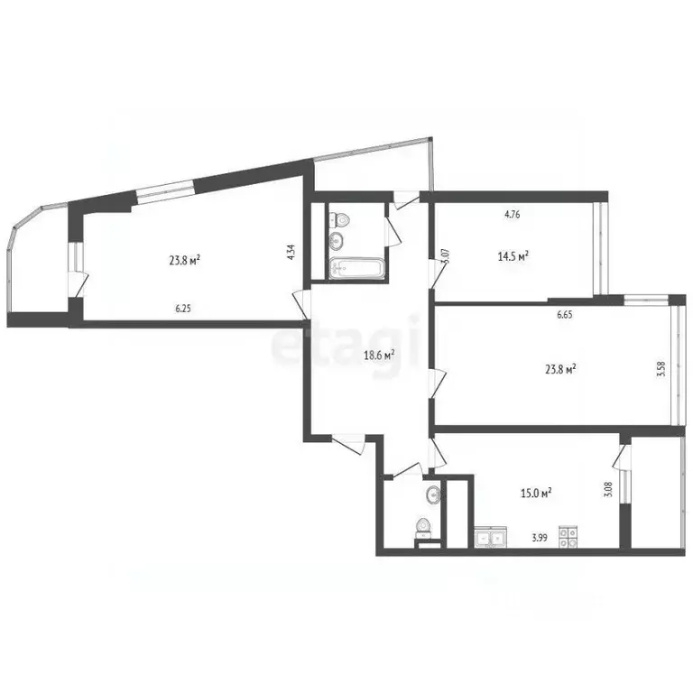 3-к кв. Москва ул. Мельникова, 3к7 (108.0 м) - Фото 2