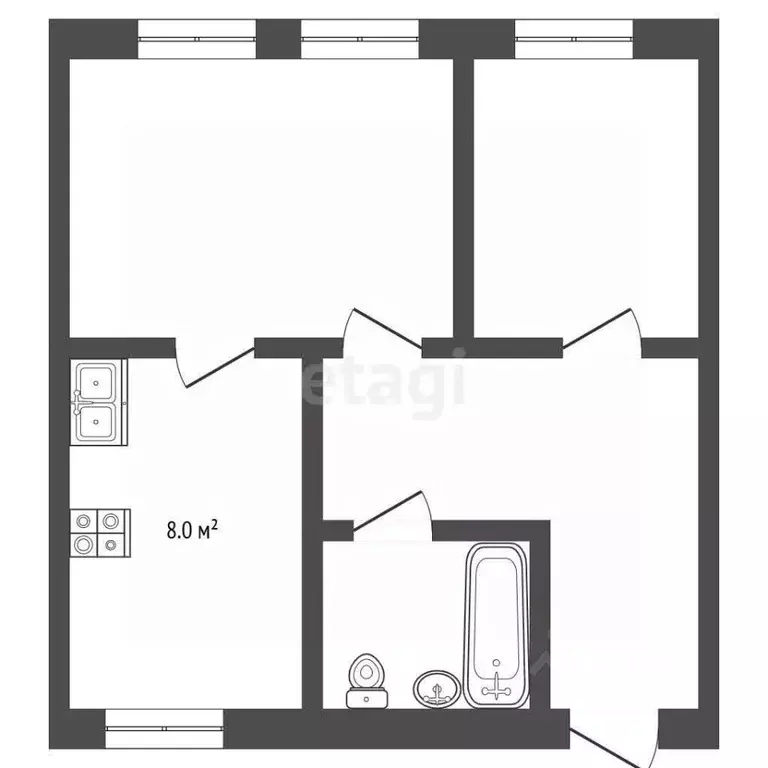 2-к кв. Тамбовская область, Мичуринск Революционная ул., 84 (50.4 м) - Фото 2
