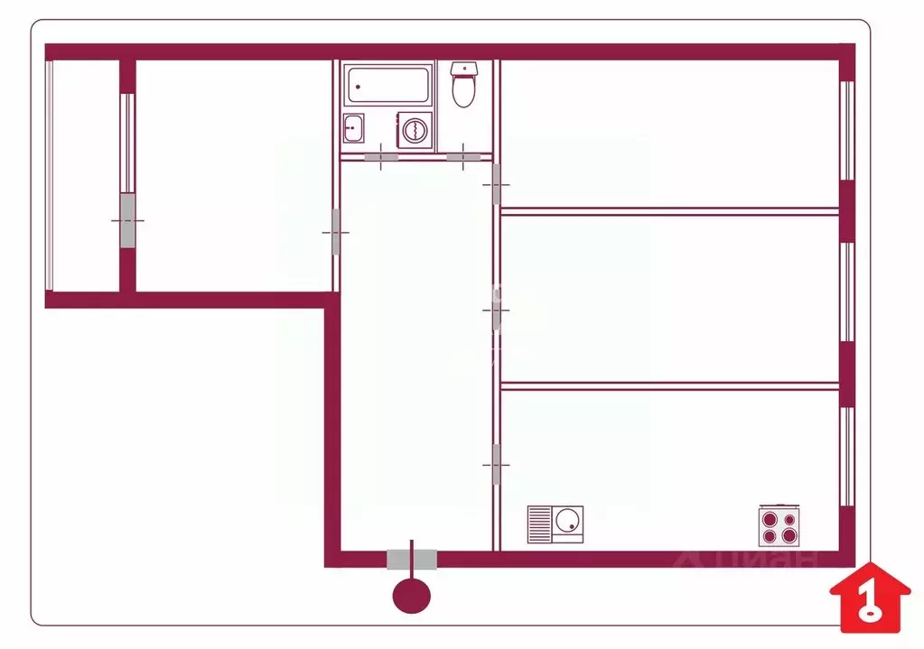 3-к кв. Омская область, Омск ул. 10 лет Октября, 111 (66.0 м) - Фото 2