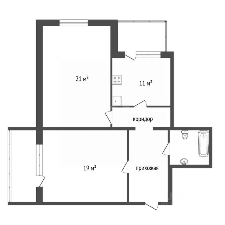 2-к кв. Красноярский край, Красноярск ул. Вильского, 14 (67.1 м) - Фото 2