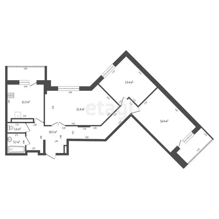 3-комнатная квартира: Брянск, Флотская улица, 8 (85.6 м) - Фото 1