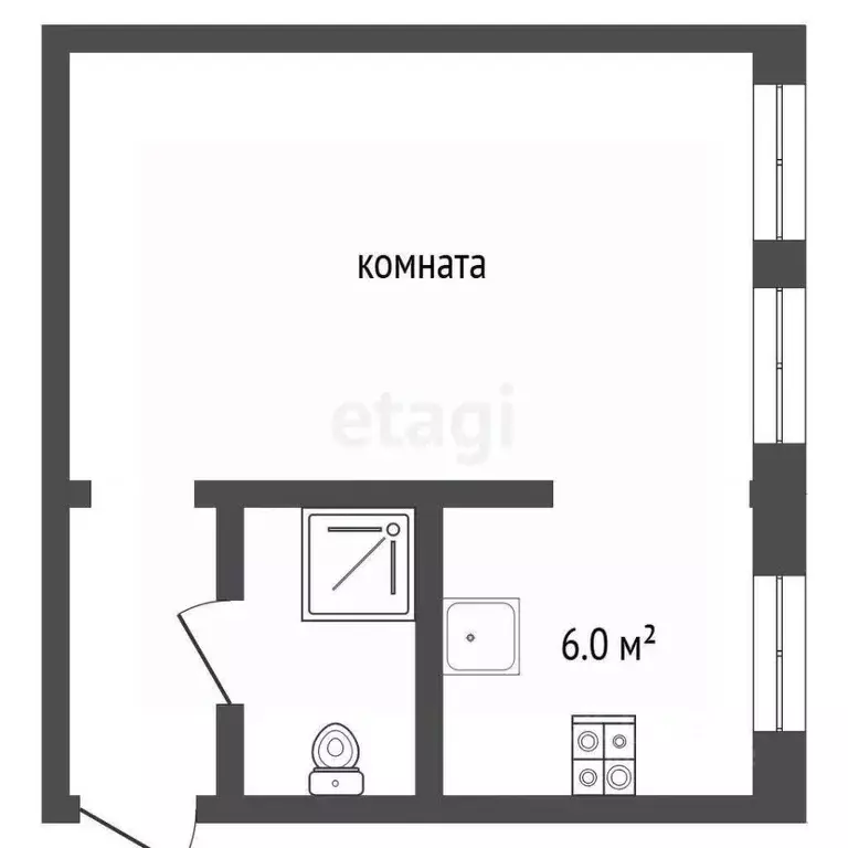 1-к кв. Забайкальский край, Чита ул. Токмакова, 23Б (33.2 м) - Фото 1
