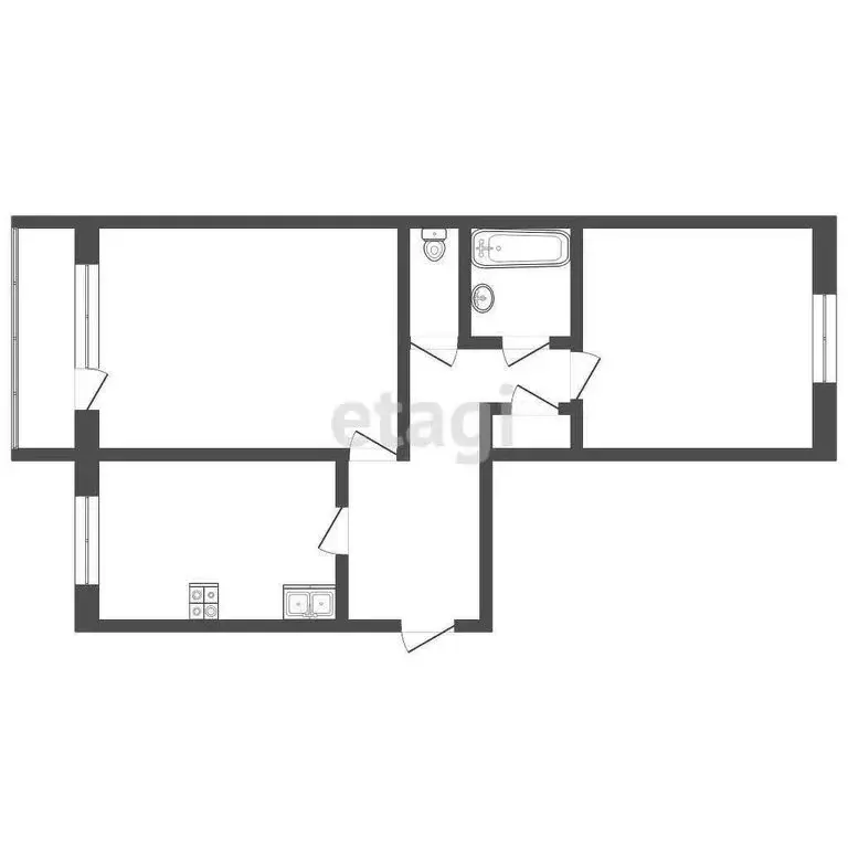 2-комнатная квартира: Абакан, улица Кошурникова, 3А (52 м) - Фото 0