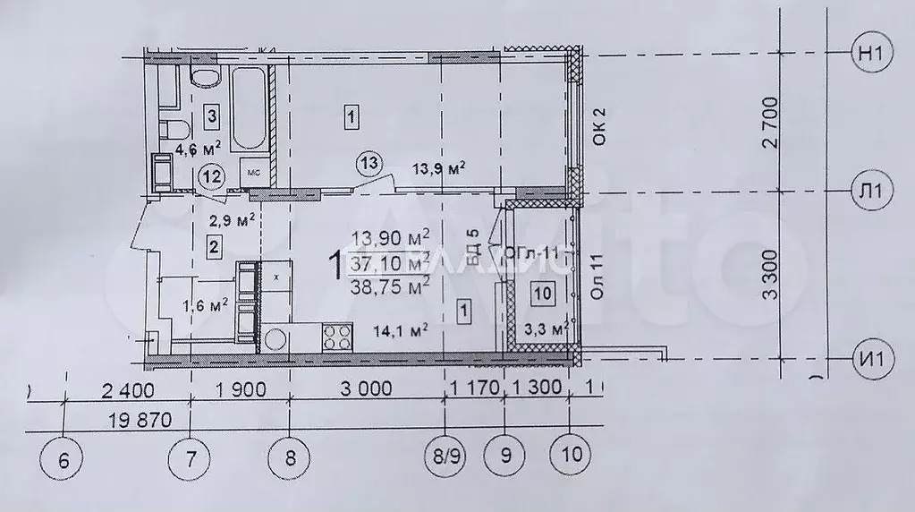 1-к. квартира, 39 м, 18/23 эт. - Фото 0