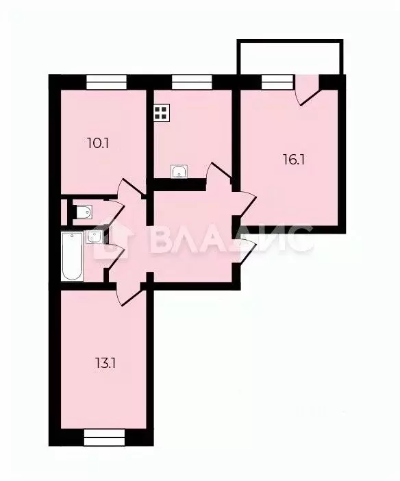 3-к кв. Липецкая область, Липецк ул. Достоевского, 71 (64.3 м) - Фото 1