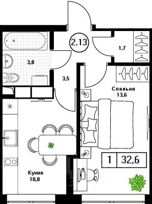 1-к кв. Московская область, Пушкино Пушкино Град жилой комплекс, к2 ... - Фото 1