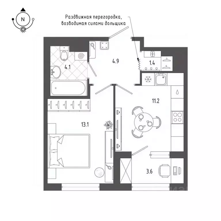 1-к кв. Санкт-Петербург бул. Измайловский, 9 (36.4 м) - Фото 0