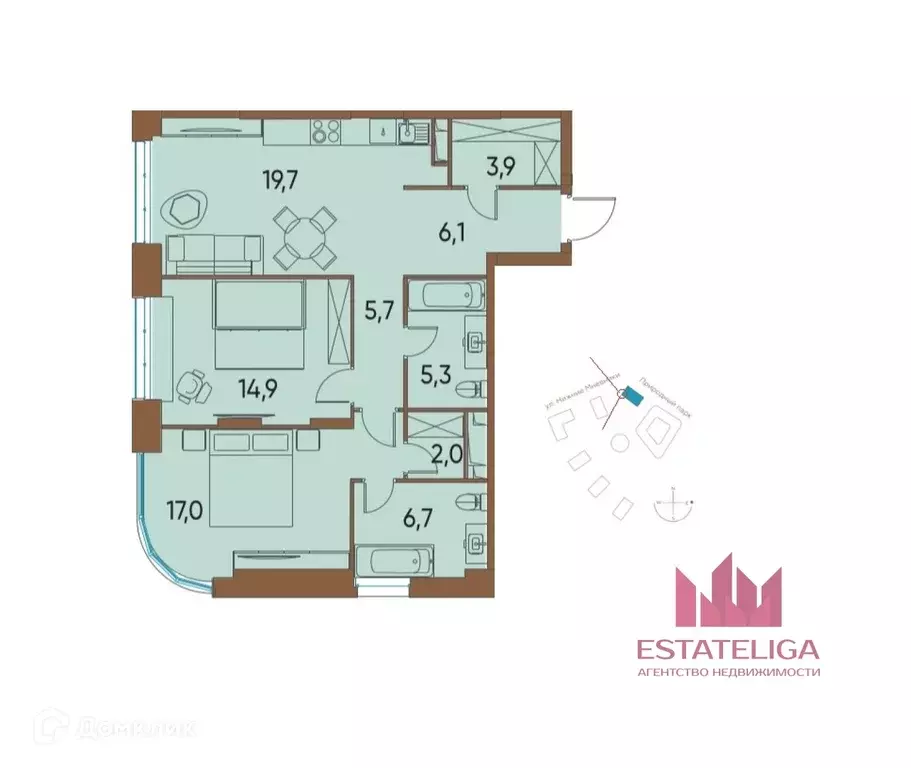 Продаётся 2-к квартира, 81.3 м - Фото 1