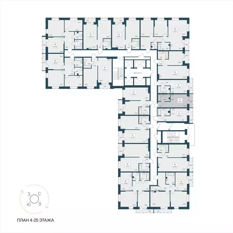 Квартира-студия: Новосибирск, улица Дуси Ковальчук, 385 (23.01 м) - Фото 1