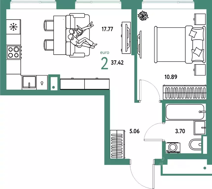 2-к кв. Московская область, Мытищи Страна.Парковая жилой комплекс ... - Фото 1