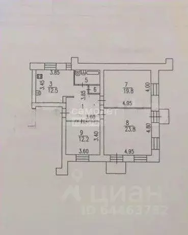 3-к кв. Вологодская область, Вологда ул. Космонавта Беляева, 22 (84.3 ... - Фото 2