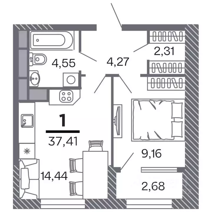1-к кв. Рязанская область, Рязань Петра и Февронии жилой комплекс ... - Фото 1