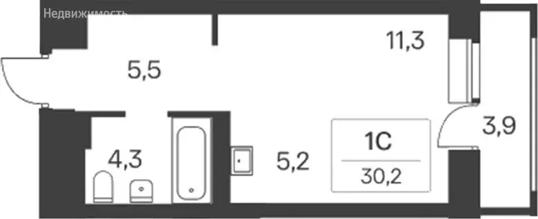 Квартира-студия: Новосибирск, ЖК Расцветай на Красном (30 м) - Фото 1